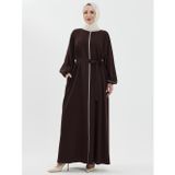 Lamira Biyeli Medine İpeği Ferace - Kahve