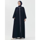 Lamira Biyeli Medine İpeği Ferace - Lacivert