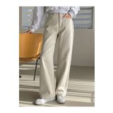LAMİRAMOOD Bol Paça Bej Palazzo %100 Kadın Kot Pantolon
