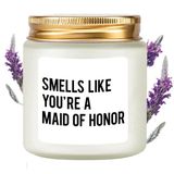 LAMIVEENLA Maid of Honor Hediyeler Kokulu Mum Lavanta - Onur Matronu Hediyeler için Serin Nedime Hediyeleri Onur Teklifi Hediyeler Soya Mumu 4 oz