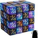 Lamjam 48 ADET Magic The Gathering Token Zar Sayaçları Mermer Küp D6 Zar Parıltılı Yıldızlı Gökyüzü Zar CCG Yaratık İstatistikleri Kart Oyun MTG Aksesuarı (2 Renk Karışık)