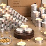 LAMORGIFT Soya Tealight Mumlar | 50'li Paket | 4 Saat -%100 Doğal Soya Mumu Çay Mumları | Parafinsiz, Kokusuz Tealights Küçük Mumlar, Şabat, Ev, Düğün için Uzun Yanan Çay Işıkları Mumlar