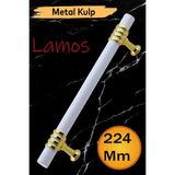Lamos Mobilya Mutfak Dolabı Çekmece Dolap Kulpları Kapak Kulpu Kulbu Beyaz Altın 224 mm Metal Kulp. - Standart