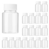 Lamoutor 18 Adet Şeffaf Hap Şişesi Plastik İlaç Şişesi Boş Reaktif Şişesi Sıvı Katı Toz İlaç için Kapaklı Kimyasal Kaplar 80 ml