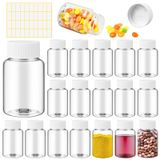 Lamoutor 30 Adet Şeffaf Hap Şişesi Plastik İlaç Şişesi Boş Reaktif Şişesi Sıvı Katı Toz İlaç için Kapaklı Kimyasal Kaplar 30 ml