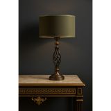 Lampada Verona Eskitme Kaplama Metal Abajur - Gold Şeritli Yeşil