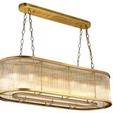 lampaLuce Albinia Özel Çubuk Taşlı Salon Sarkıt Avizesi Yemek Masası Üzeri Sarı 16'lı 60x100cm