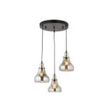 LampaLuce Cono Modern Sarkıt Salon Avizesi 3'lü Krom 35x70cm