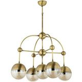 LampaLuce Lampaluce Bozzolo Modern 5'li Sarkıt Avize Sarı Sarı 5 X E27 Ampul Maksimum 60w Çap: 60 Cm Yükseklik: 90 Cm Malzeme: Metal - Cam Ampul Dahil DeğildirDuy Tipi : E27 Duylu