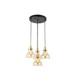 LampaLuce Lampaluce Cono Modern Sarkıt Salon Avizesi 4'lü Sarı 40x70cm Eskitme Ampul Hariçtir. Gövde Malzemesi: Metal Başlık Rengi: Bal Başlık Malzemesi: CamDuy Tipi : E27 Duylu