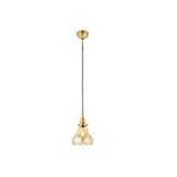 LampaLuce Lampaluce Cono Modern Sarkıt Salon Avizesi Tekli Sarı 20x70cm Eskitme Ampul Hariçtir. Gövde Malzemesi: Metal Başlık Rengi: Bal Başlık Malzemesi: CamDuy Tipi : E27 Duylu