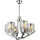 LampaLuce Lampaluce Culla Klasik Tasarım Modern Dekortaif Avize 6'lı Krom Krom 6 X E27 Ampul Maksimum 60w Çap: 60 Cm Yükseklik: 85 Cm Malzeme: Metal - Cam Ampul Dahil DeğildirDuy Tipi : E27 Duylu