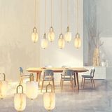 LampaLuce Lampaluce Giulia Modern Tasarım Salon Avizesi Yemek Masası Üzeri Sarkıt 6'lı Eskitme