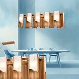 LampaLuce Lampaluce Marmo Tubo Modern Tasarım Mermerli Salon Avizesi Yemek Masa Üzeri Sarkıt 12'li 60cm Eskitme
