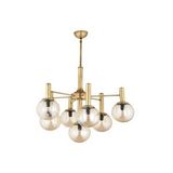 LampaLuce Lampaluce Ricadonna Modern Tasarım 7'li Avize Sarı Sarı Ampul Hariçtir. Malzemesi: Metal Başlık Rengi: Bal Başlık Malzemesi: CamDuy Tipi : E14 Duylu