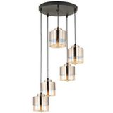 LampaLuce Lampaluce Rico Modern Tasarım Sarkıt Avize 5'li Siyah Siyah Malzeme: Cam 5 X E27 Ampul Maksimum: 60w Çap: 40 Cm Yükseklik: 90 Cm Ampul Dahil DeğildirDuy Tipi : E27 Duylu