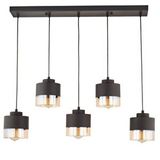 LampaLuce Lampaluce Rico Modern Tasarım Sarkıt Sıralı Avize 5'li Siyah Siyah Malzeme: Cam 5 X E27 Ampul Maksimum: 60w Çap: 80 Cm Yükseklik: 70 Cm Ampul Dahil DeğildirDuy Tipi : E27 Duylu