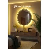 Lamra Dizayn Gold Lamedi Ayna Pilli Kablosuz Led'li 60 X 85 Cm Moderm Dekoratif Duıvar, Salon, Makyaj Aynası
