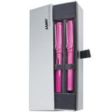 Lamy Safari Parlak Pembe Dolma-Roller Kalem Seti