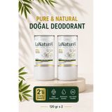 LaNaturel Doğal Deodorant Mineral Tuz Taşı Kadın Kokusuz Kristal Deo 2'li Avantaj Paketi