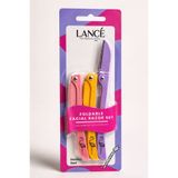 Lance LANCÉ Professional 3'lü Kaş Usturası Flamingo - Katlanabilir Facial Razor & Dermaplaning Set