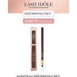 Lancome Lash Idôle Kahverengi Maskara ve Göz Kalemi Makyaj Seti Günlük ve Gece Kullanım İçin