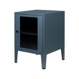 Lande Ziglat Serisi Cam Kapaklı Kilitli Metal Home Office Dolabı Raflı Modern Ofis Dolabı Antrasit Gri (RAL 7016) 450x13