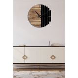 LandiWork Ahşap Modern Duvar Saati, 60cm, Salon Duvar Saati, Oturma Odası Duvar Saati, Ev Hediyesi