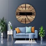 LandiWork Tasarım Atölyesi Ahşap Duvar Saati, Modern Duvar Saati, 42 cm, Sessiz Mekanizma, Elegance