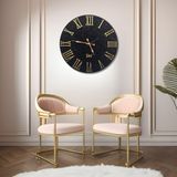 LandiWork Tasarım Atölyesi Dokulu El Yapımı Duvar Saati, 60cm, Gold Duvar Saati, Oturma Odası Duvar Saati, Ev Hediyesi, Ofis Hediyesi