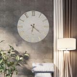 LandiWork Tasarım Atölyesi Dokulu Modern Duvar Saati, 60cm, İtalyan Dokulu, Salon İçin, Gold