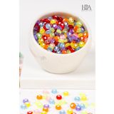 LANDOFACCESSORY 1.Kalite 4x7 mm Plastik Yassı Kalp Boncuk Şeffaf Kalp Boncuk Takı Aksesuarı 25 gr 150 Adet