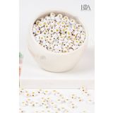 LANDOFACCESSORY 1.Kalite 4x7 mm Plastik Yassı Yıldız Boncuk Altın Yaldız Boncuk Takı Aksesuarı 25 gr 150 Adet