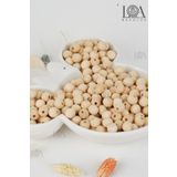 LANDOFACCESSORY 1.Kalite Doğal Ahşap Boncuk - Ham Boncuk - Tahta Boncuk - 25 gr - 10 mm 80 Adet