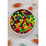 LANDOFACCESSORY 1. KALİTE RENKLİ AKRİLİK BONCUK - 6 MM BONCUK-KOLYE,BİLEKLİK,TOKA - AKSESUARI - 25 GR MİX 200 ADET