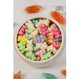 LANDOFACCESSORY 1. KALİTE RENKLİ AKRİLİK BONCUK - JELİBON BONCUK-KOLYE,BİLEKLİK,TOKA - AKSESUARI - 25 GR MİX 25 ADET