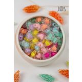 LANDOFACCESSORY 1. KALİTE RENKLİ AKRİLİK BONCUK-KELEBEK BONCUK 2-KOLYE,BİLEKLİK,TOKA - AKSESUARI - 25 GR MİX 35 ADET