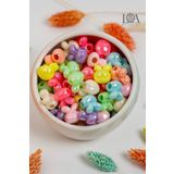 LANDOFACCESSORY 1. KALİTE RENKLİ AKRİLİK BONCUK - TAVŞAN BONCUK-KOLYE,BİLEKLİK,TOKA - AKSESUARI - 25 GR MİX 25 ADET