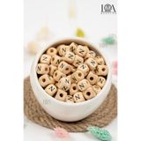LANDOFACCESSORY 10 mm Ahşap Harf Boncuk Tek - N - Harfi Alfabe Boncuk Küp Harf (20) Adet