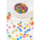 LANDOFACCESSORY 50 gr 10X6 Mm Plastik Yassı Smile Emoji , Renkli Üzerine Siyah Emoji Boncuk -(50 GRAM ~ 160 ADET)
