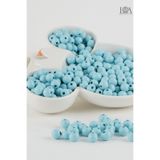 LANDOFACCESSORY Renkli Ahsap Boncuk Bebe Mavi - Yassı Ahşap 10 mm Yuvarlak Model 75 Adet Çanta Boncuk