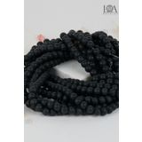 LANDOFACCESSORY Sıkma Doğal Taş - Kolye Bileklik Aksesuarı- Doğal Taş Boncuk - 8 mm Mat Onix Siyah - 25 Adet