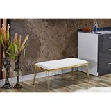 LaneHome Melisa Bench Puf, Krem, Metal Gold Ayak