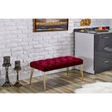 LaneHome Vera Bench Puf, Metal Gold Ayak