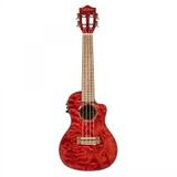 Lanikai Qm-Rdcec Quilted Maple Elektro Ukulele - Kırmızı (Üst Segment - Concert Boy) | Kapitone Akçaağaç Kapak, Fishman Kula Preamp Ve Ekolayzer, Parlak Kırmızı Finish, Zengin Rezonans | Ölçüler: Conc
