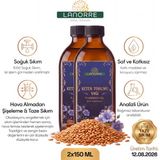 Lanorre %100 Soğuk Sıkım Keten Tohumu Yağı 150ML+150ML (2ADET) %100 Saf ve Doğal Flax Seed Oil - 2 Adet - 150 ML