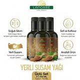 Lanorre %100 Soğuk Sıkım Yerli Tohum Susam Yağı 250ML+250ML+250ML (3ADET) (Susam Yağı) Çok Amaçlı, %100 Saf & Doğal - 3 Adet - 250 ML