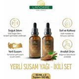 Lanorre %100 Soğuk Sıkım Yerli Tohum Susam Yağı 50ML+50ML (2ADET) Çok Amaçlı, %100 Saf & Doğal - 2 Adet - 50 ML