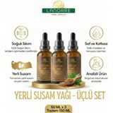 Lanorre %100 Soğuk Sıkım Yerli Tohum Susam Yağı 50ML+50ML+50ML (3ADET) (Susam Yağı) Çok Amaçlı, %100 Saf & Doğal - 3 Adet - 50 ML
