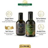 Lanorre Altın Ikili Çörek Otu Yağı + Kabak Çekirdeği Yağı | 2'li Doğal Yağ Seti | 2 x 250 ml | Analizli %100 Soğuk Sıkım, Saf ve Katkısız - 500 ml